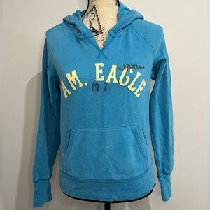 American Eagle Outfitters Y2K Blue Hoodie Polka Dot Hood